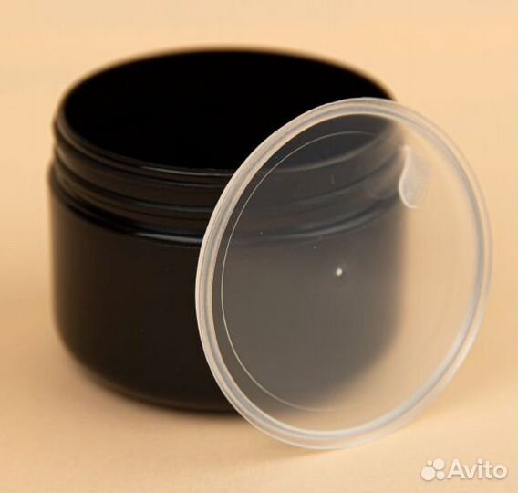 Пластиковые баночки для косметики чёрного цвета