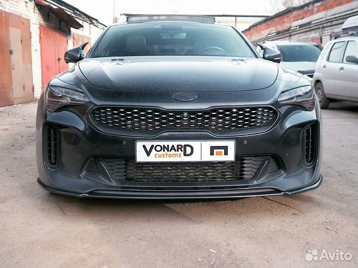 Сплиттер переднего бампера KIA Stinger 1 GT / GT-line - под покраску