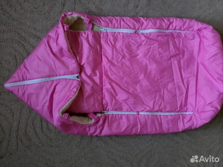 Зимний конверт в коляску на овчине