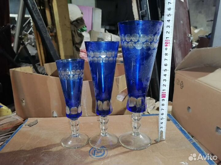 Бокал кобальтовое синее стекло