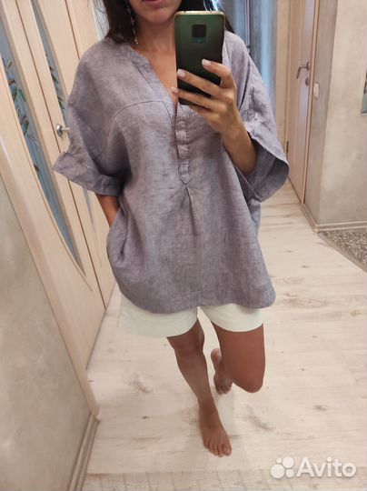 Рубашка лен 52