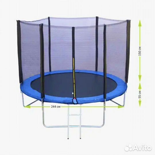 Батут с сеткой 244 новый