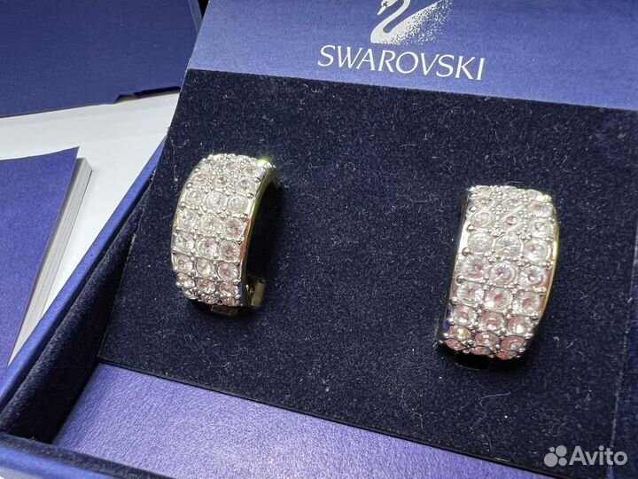 Swarovski серьги клипсы