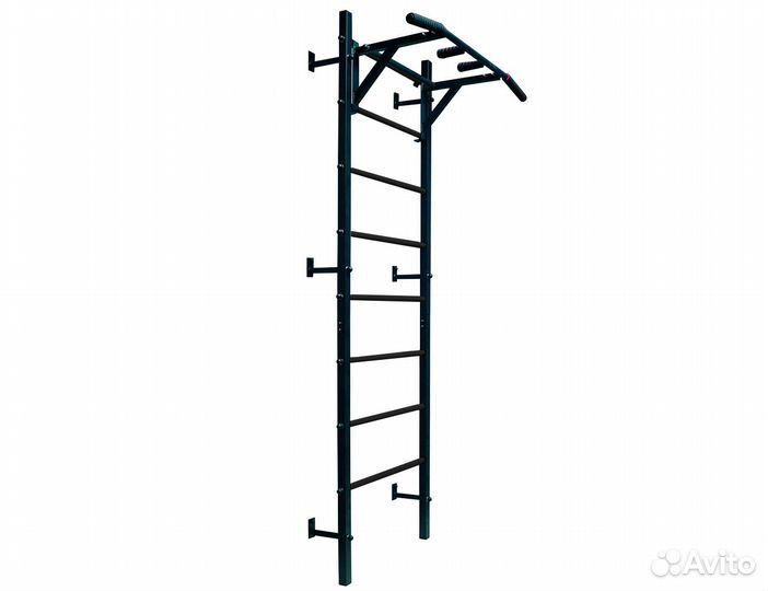 Черная шведская стенка с навесным турником новая