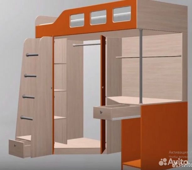 Кровать чердак Сонома/Салатовый