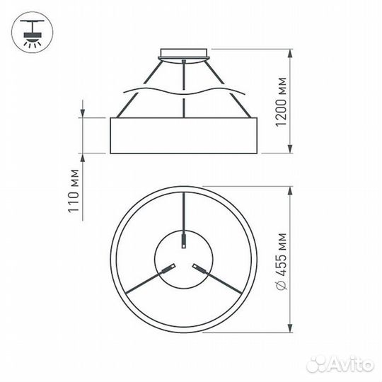 Люстра подвесная в спальню светодиодная