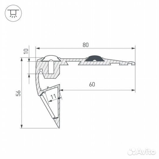Профиль Arlight step-front-2000 anod 023866