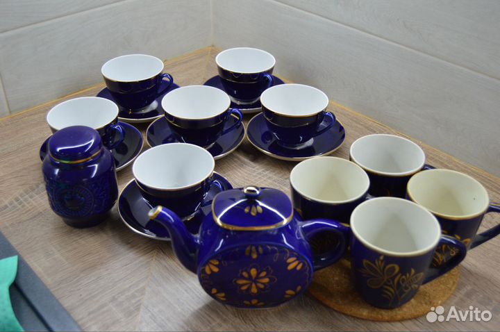Новый фарфор сервиз СССР Гжель Турыгинский фз