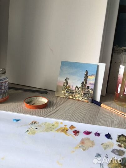 Холст 10/10, масло. «Современный мир»