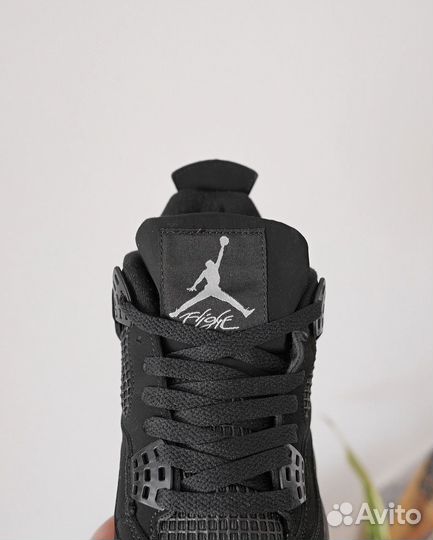 Nike Air Jordan 4 Retro Black Cat с мехом