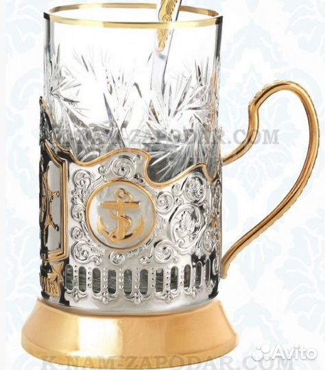 Подстаканник позолота штурвал
