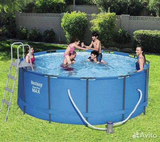 Каркасный бассейн 366х133см, насос, лестница
