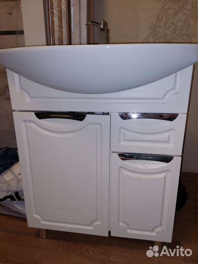 Тумба, смеситель, раковина для ванной бу