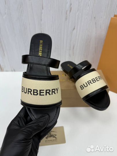 Шлепки женские Burberry натуральная кожа