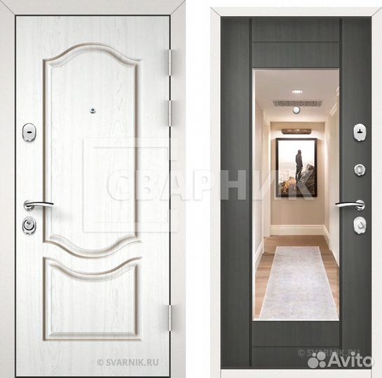 Входная дверь с зеркалом. Установка под ключ