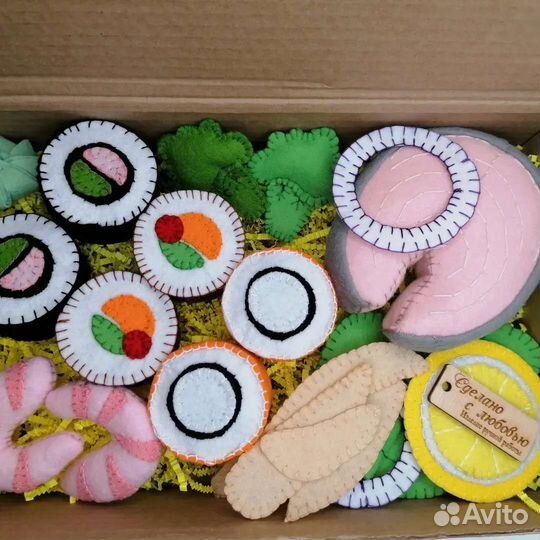 Игрушка для детей из фетра суши и роллы