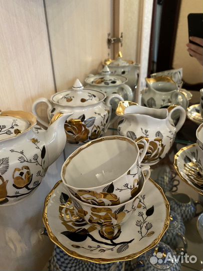 Чайный сервиз Вербилки Золотая роза попредметно