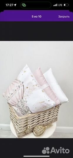 Бортики в кроватку для девочки