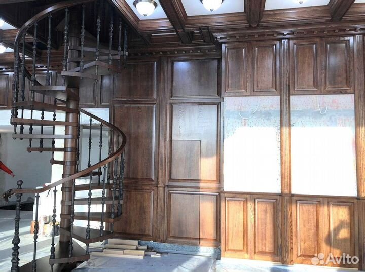 Деревянный потолок из массива дерева