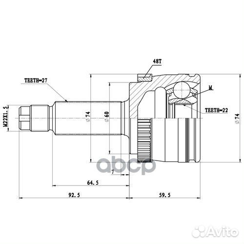 Шрус наружный Z87305R Zikmar