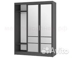 Шкаф-купе Симпл щкк 06 (графит) 1,6 м