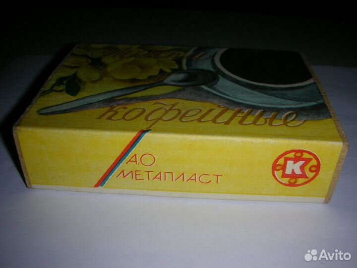 Набор кофейных ложек,6 шт,коробка,серебро 916,СССР