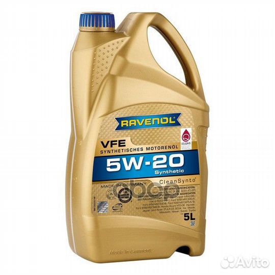 Масло моторное VFE 5W-20 5л (синтетика) Ravenol