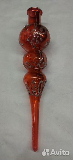 Ёлочная игрушка, навершие, верхушка. 23 см. стекло