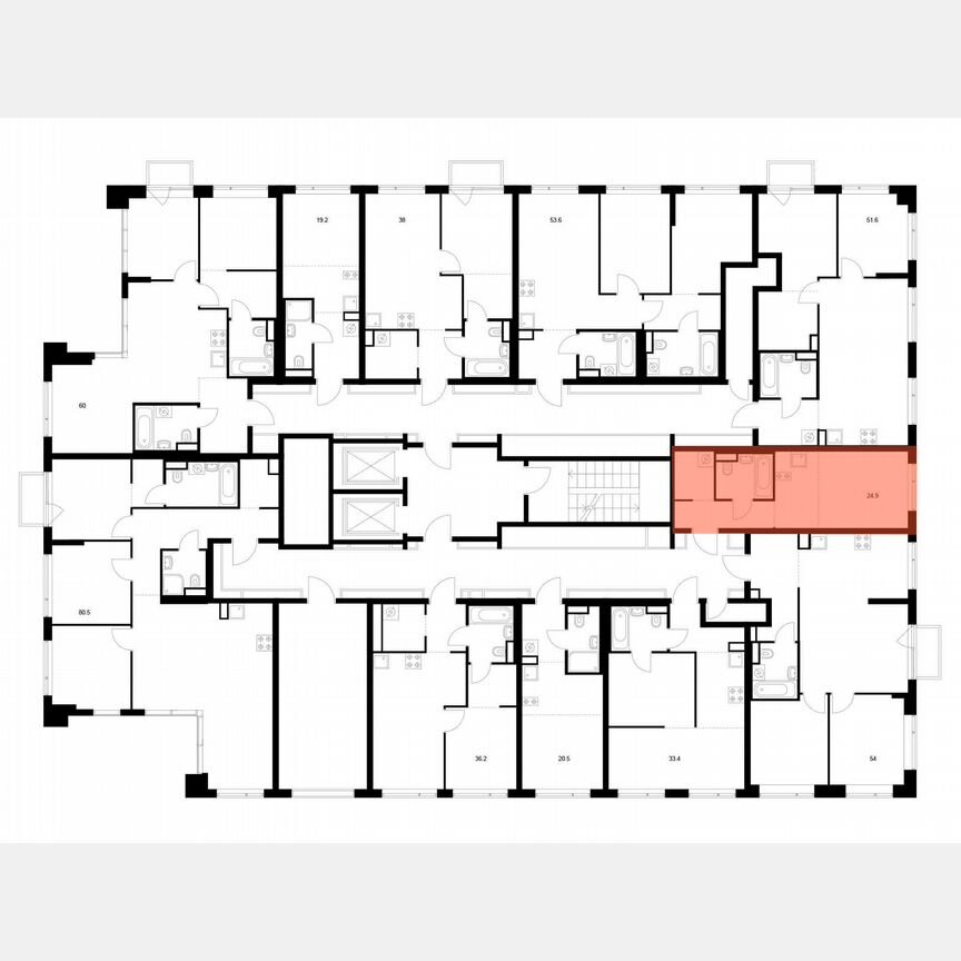 Квартира-студия, 24,9 м², 14/16 эт.