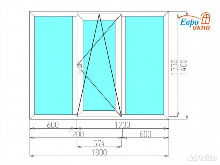 Окна пластиковые, окна не б/у, окна пвх