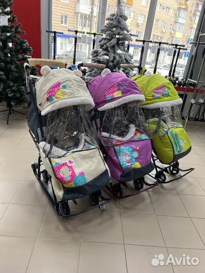 Санки-коляска Nika Наши детки 5-1 разных цветов