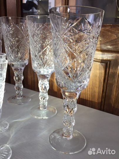 Хоустальный набор кубки, фужеры, рюмки