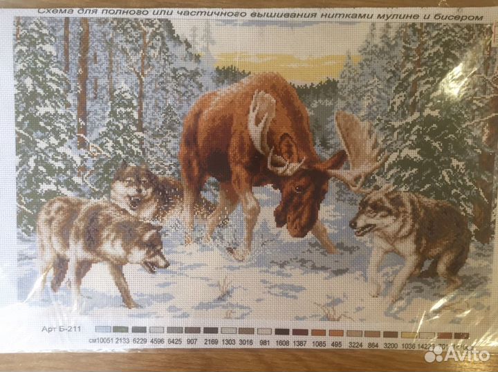 Канва для вышивания с нанесенным рисунком