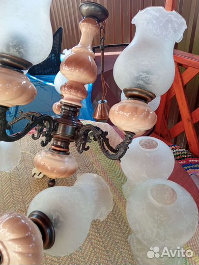 Комплект люстра и бра + два запасных плафона