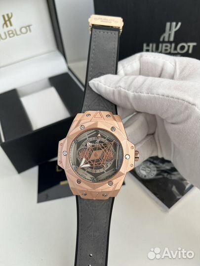 Hublot чаcы мужские серые