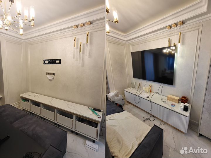 Установка телевизора на стену