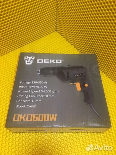 Дрель-шуруповёрт сетевой deko dkd600w