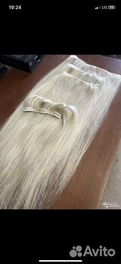 Волосы на заколках натуральные 60см