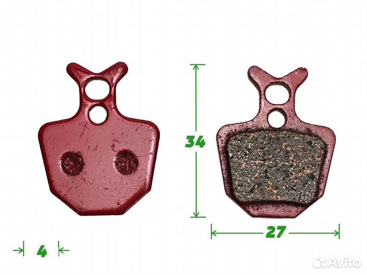 Колодки тормозные велосипедные TP-05B