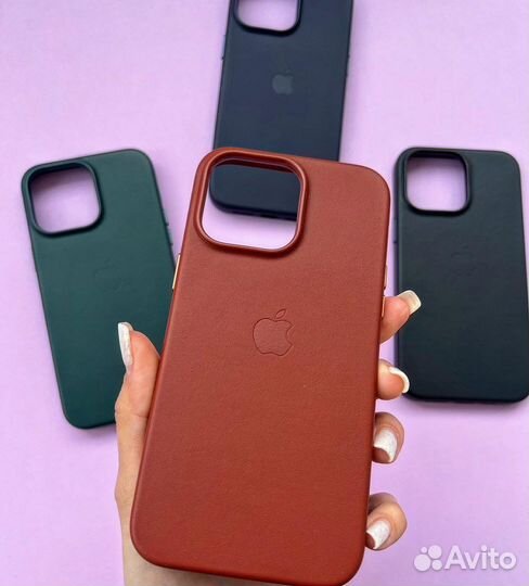 Кожаный чехол на iPhone 14 айфон 14 leather case