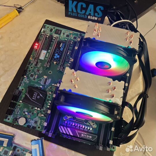 Плата с 2 процами e5 2690 v2 x79-160, 512 gb ram