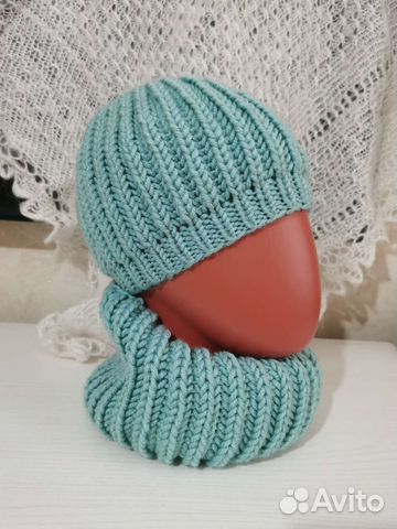 Комплект шапка и снуд размер 54-56