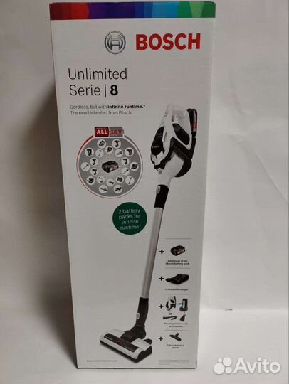 Пылесос Bosch Unlimited Serie 8 BBS1U224, 18V