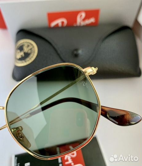 Очки ray ban hexagonal зеленые