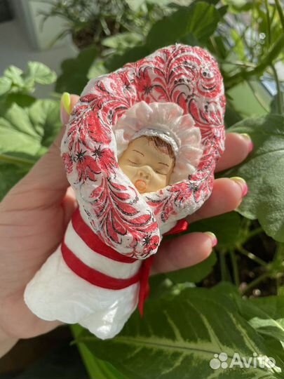 Ватная елочная игрушка