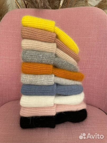 Шапка женская вязаная из ангоры