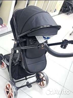 Коляска luxmom 3 в 1 чёрная