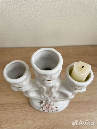 Подсвечник на 3 свечи керамика