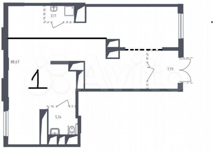 Свободного назначения, 60 м²