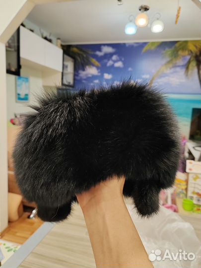 Шапка женская мех лисички